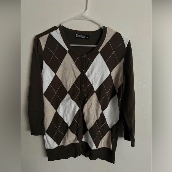Ladies Argyle Sweater - Picture 1 of 3